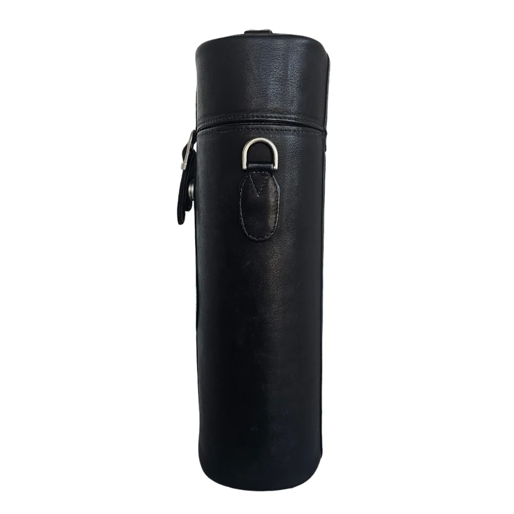 Piel Leather Double Deluxe Wine Carrier, Black, One Size